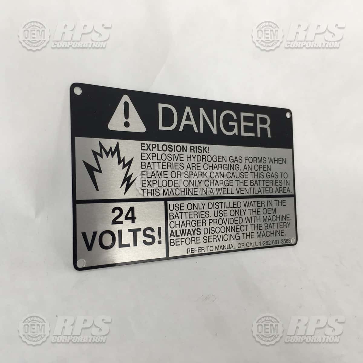253-7290 - Battery Warning Plate, 24V 