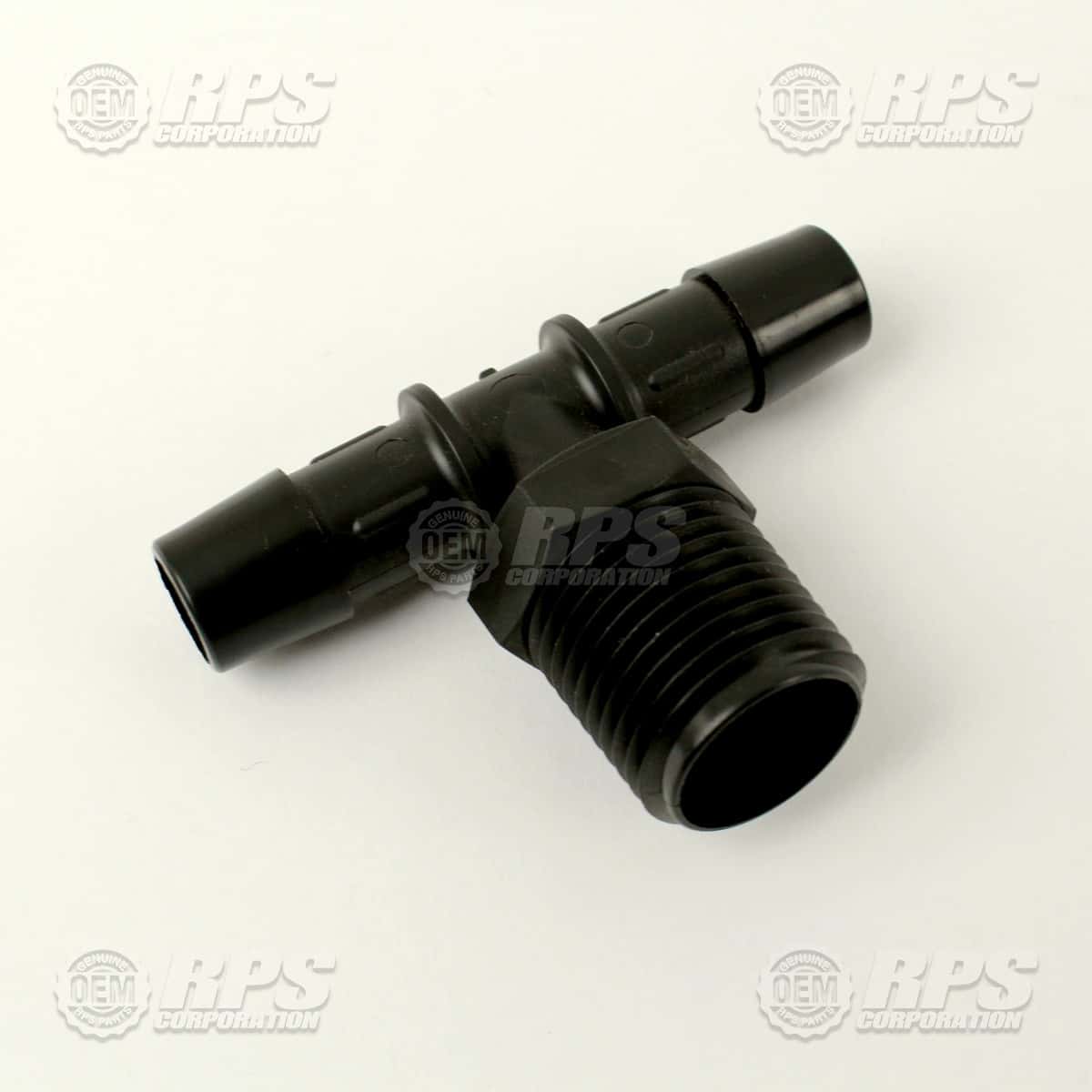 290-4155 - T-Barb,1/2"NPTx1/2"Barbs Plastic 