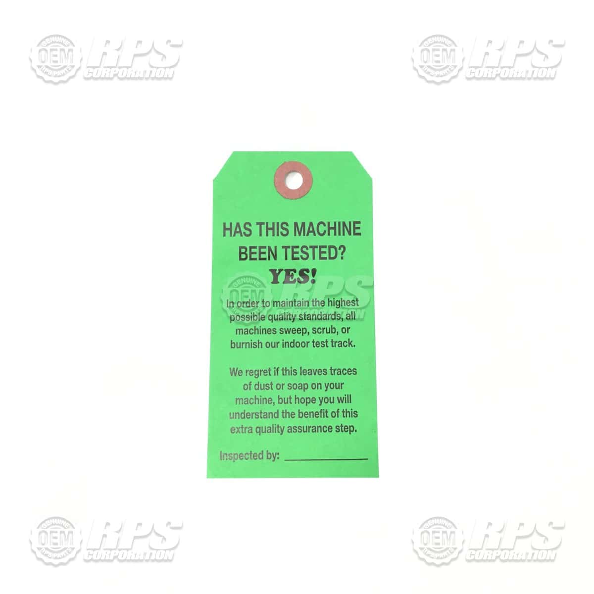 H-19441 - Printed Green Tag 