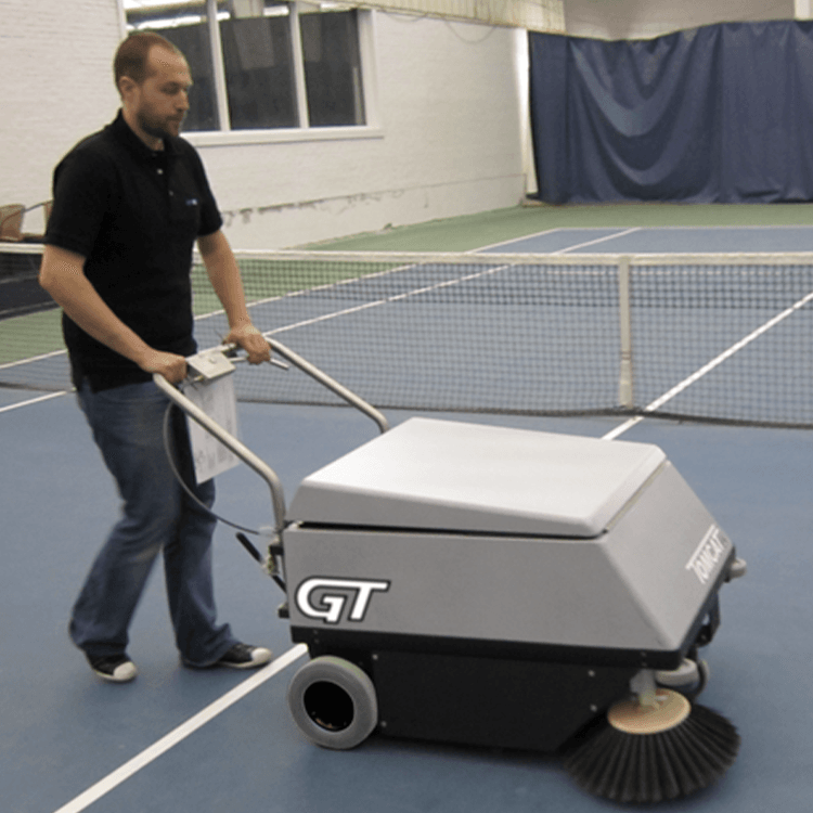 Tomcat floor scrubber showcasing its cleaning power