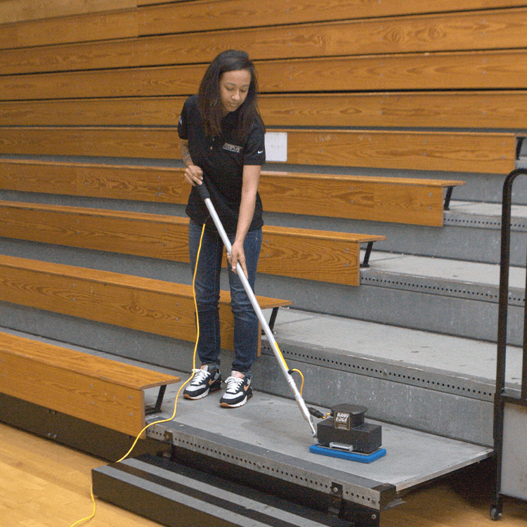 Tomcat floor scrubber showcasing its cleaning power