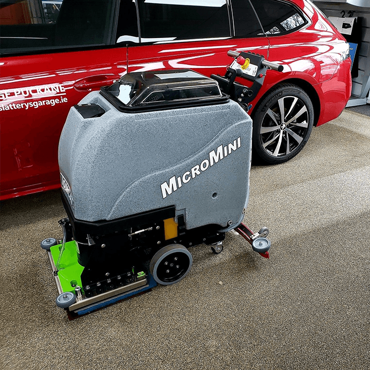 Tomcat floor scrubber showcasing its cleaning power