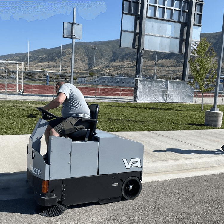 Tomcat floor scrubber showcasing its cleaning power