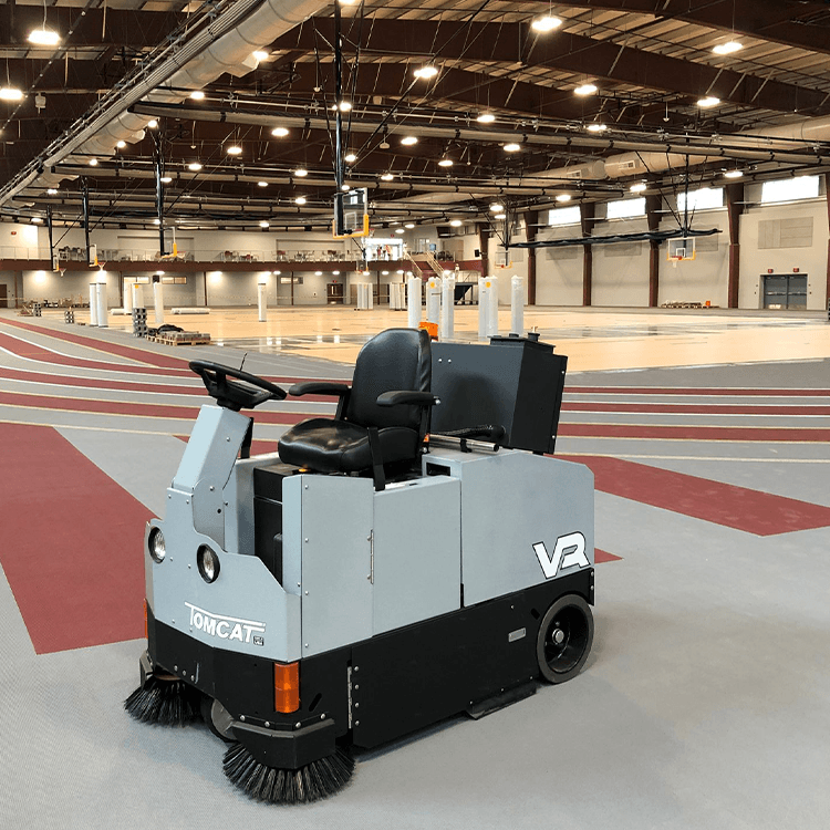 Tomcat floor scrubber showcasing its cleaning power