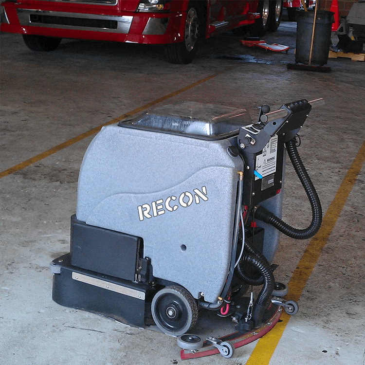 Tomcat floor scrubber showcasing its cleaning power