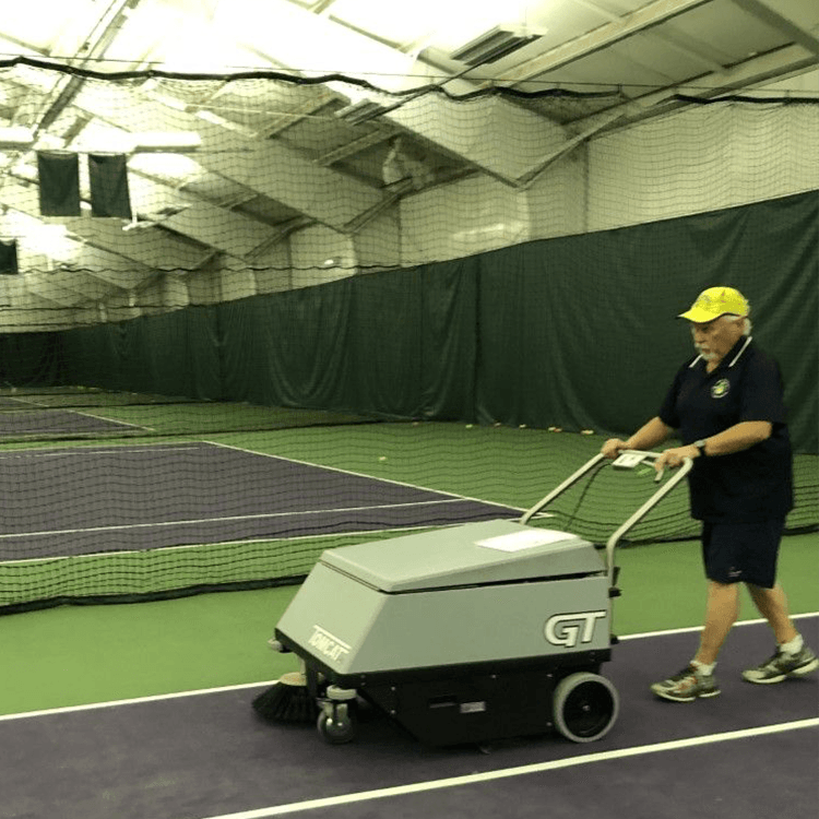 Tomcat floor scrubber showcasing its cleaning power