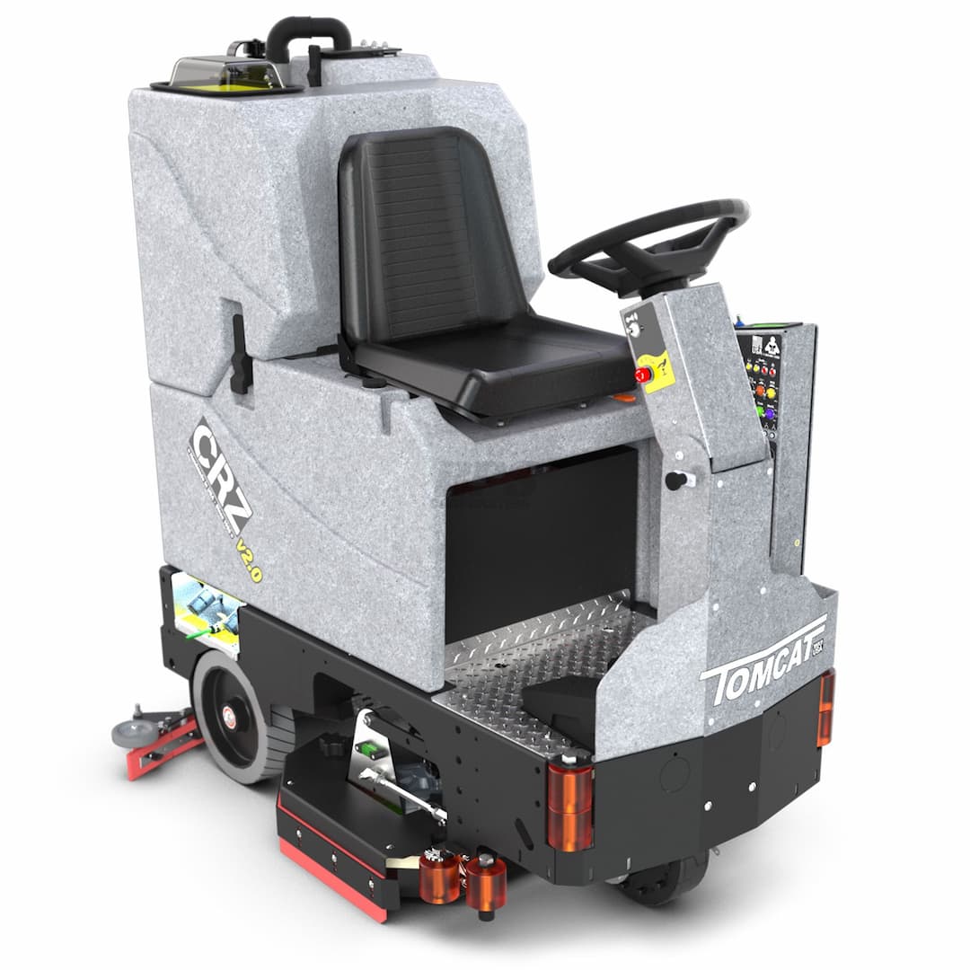 A rendered image of the Tomcat CRZ floor scrubber